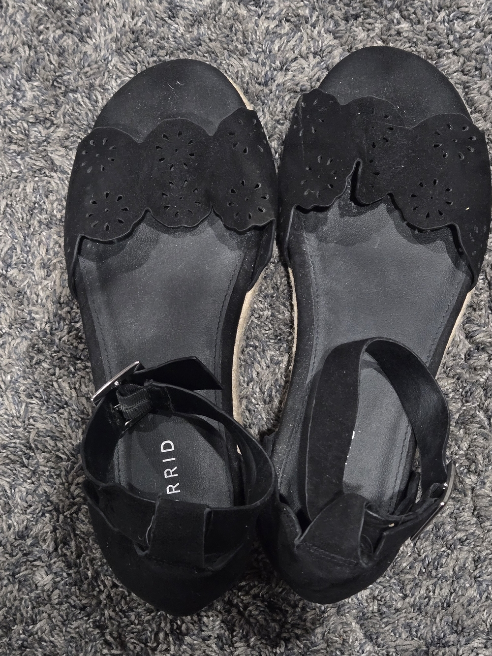 Torrid Black Scallop Ankle-Strap Sandals